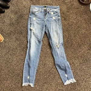 Fashion Nova Blue Distressed Jeggings